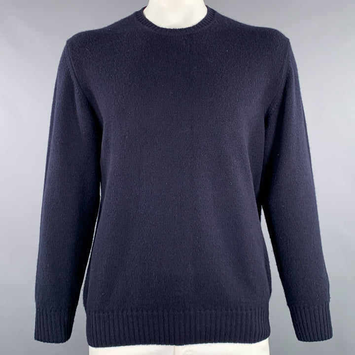 LORO PIANA Size L Navy Cashmere Crew Neck Sweater