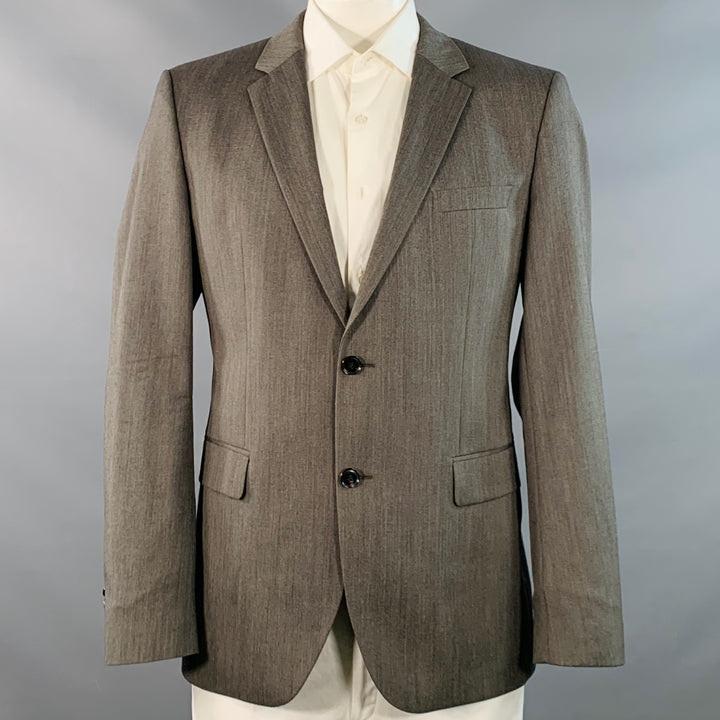 HUGO BOSS Size 42 Regular Grey Virgin Wool Notch Lapel Sport Coat