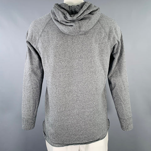 REIGNING CHAMP Size L Grey Melange Cotton Hoodie Sweatshirt