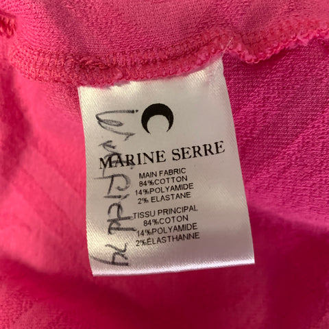 MARINE SERRE Size L Pink Terry Cotton Blend Camp Short Sleeve Shirt