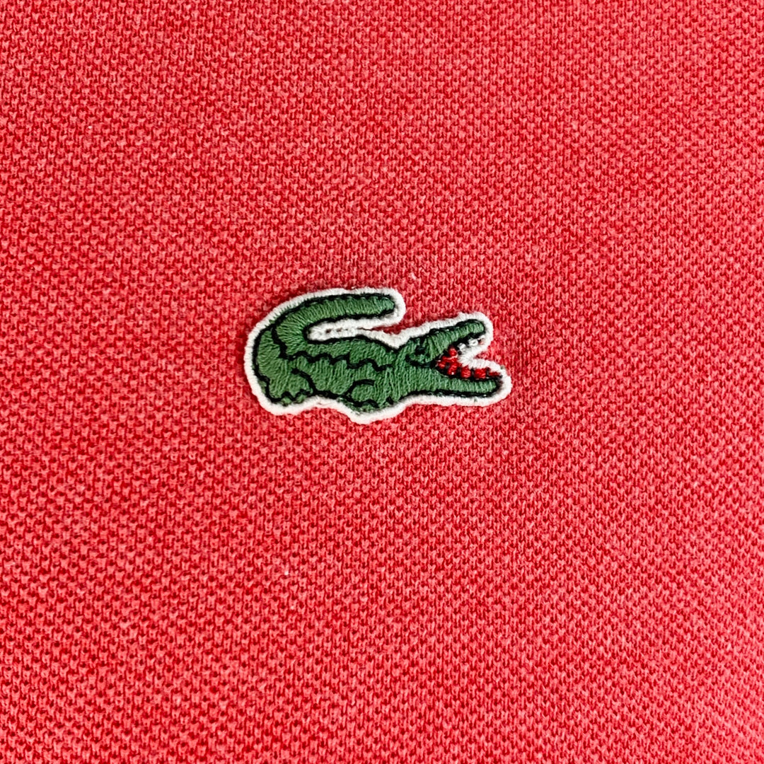 LACOSTE Size XL Red Coral Cotton Short Sleeve Polo