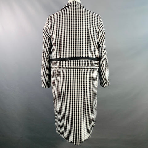 BURBERRY Taille 38 Manteau à Carreaux Noir et Blanc en Polyester Laine à Boutons Pression