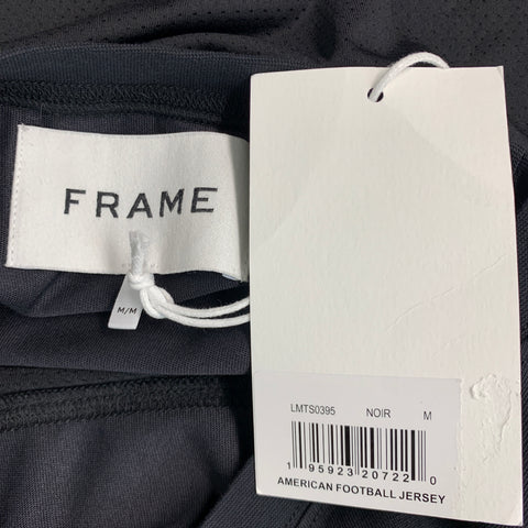 FRAME Size M Black Polyester Blend Crew Neck T-shirt