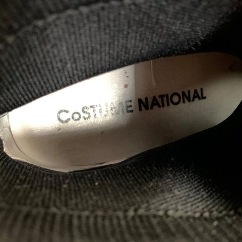 CoSTUME NATIONAL Size 9 Black White Fabric Pull On Boots