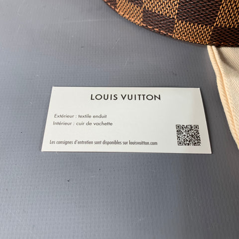 LOUIS VUITTON  Size 38 LV Initiales Brown Beige Checkered Coated Canvas Belt