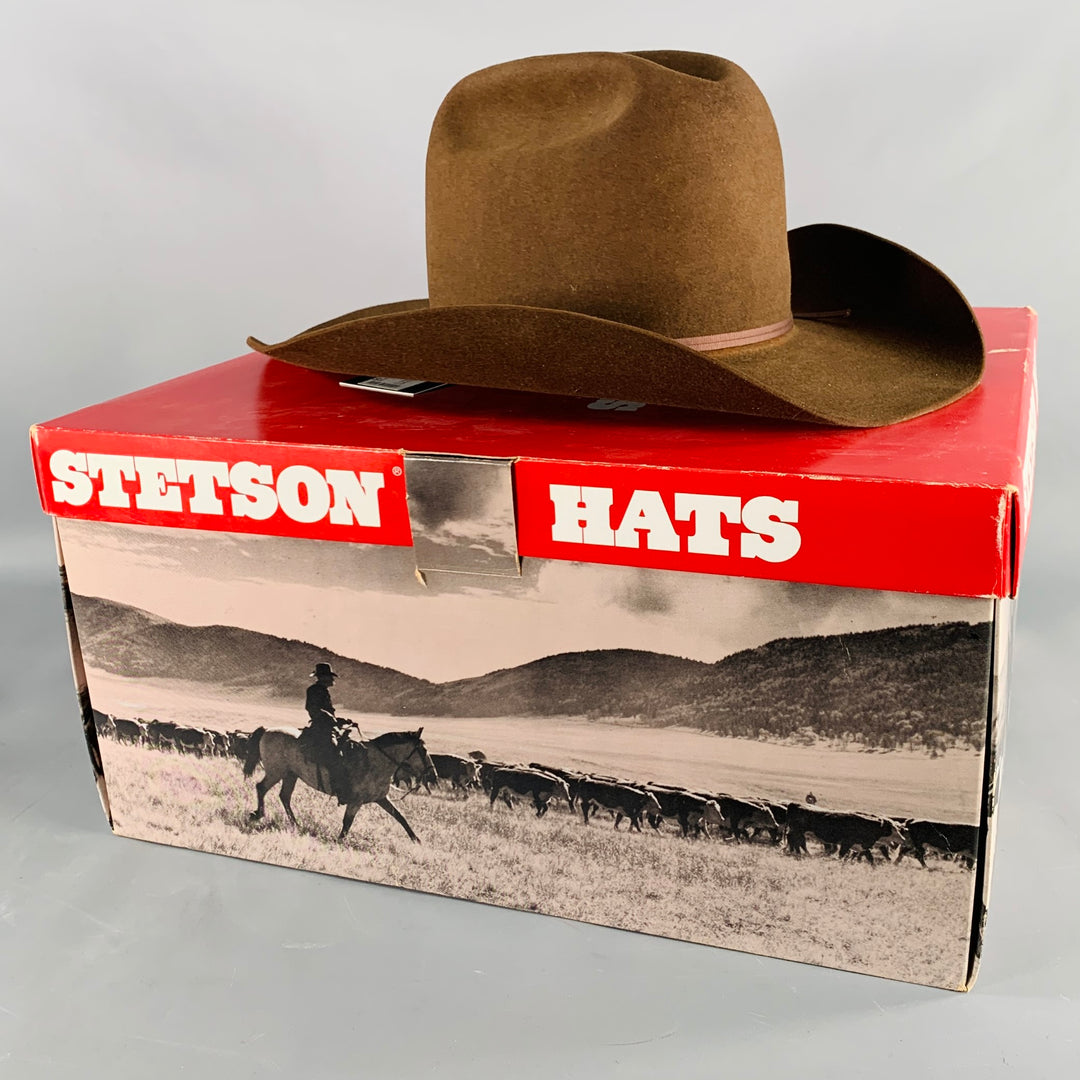STETSON Size 7 1/4 Brown Felt Cowboy Hat