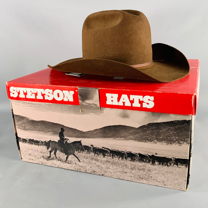 STETSON Size 7 1/4 Brown Felt Cowboy Hat