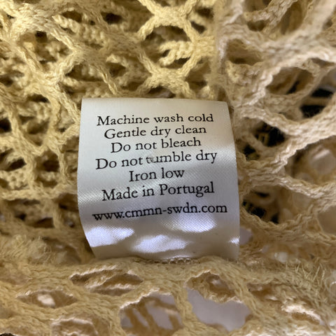 CMMN SWDN Size L Tan Khaki Knit Cotton See Through Tank Top