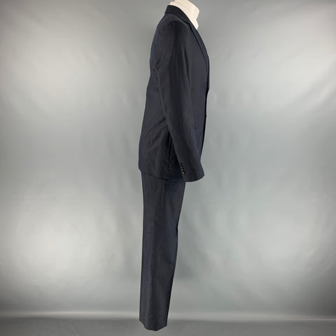 GIORGIO ARMANI Size 38 Navy Cotton Silk Notch Lapel Suit