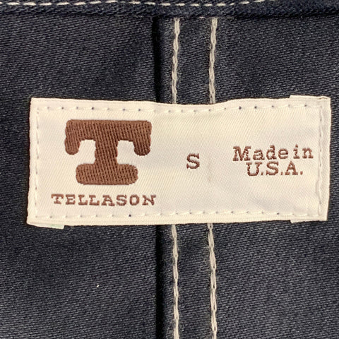 TELLASON Size S Grayford Moleskin Indigo Contrast Stitch Cotton Button Up Jacket