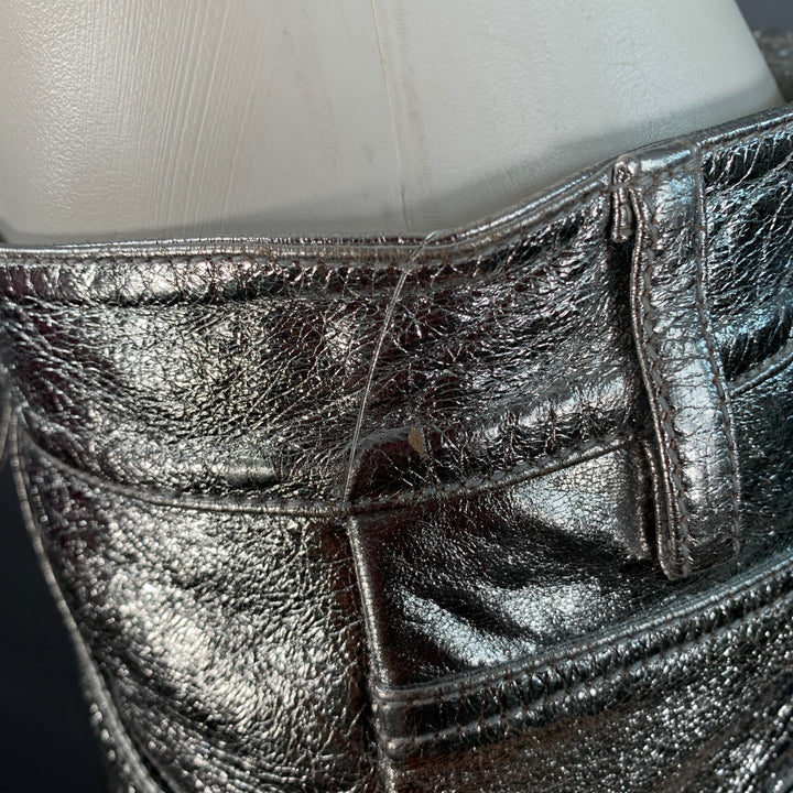 ZADIG & VOLTAIRE Size S Poete Metallic Silver Jean Cut Straight Casual Pants