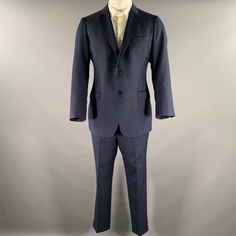 EMPORIO ARMANI Chest Size 42 Navy Heather Wool Notch Lapel 34 29 Suit