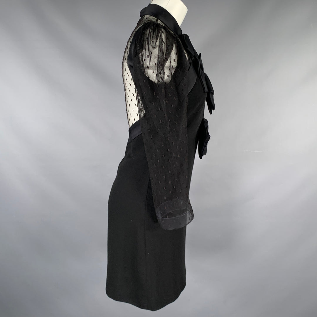 GIVENCHY Size S Black Lace Bows Long Sleeve Dress – Sui Generis Designer  Consignment