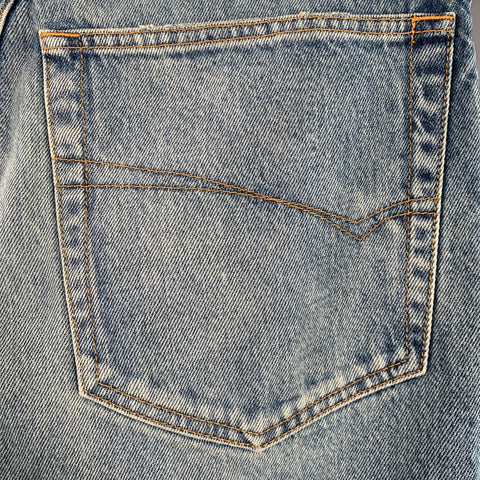 BALENCIAGA Size S Blue Wash Denim Zip Fly Baggy Jeans