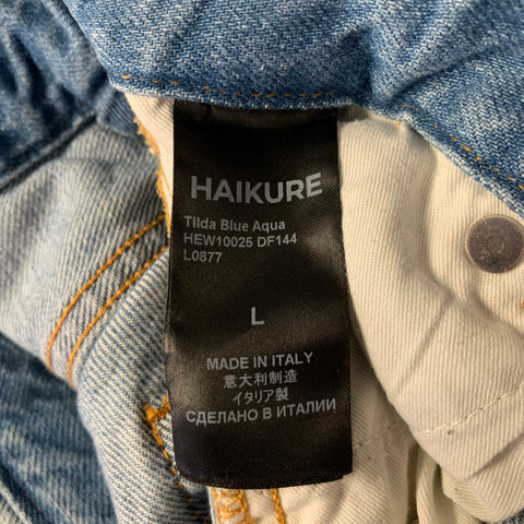 HAIKURE Size L Blue Light Blue Contrast Stitch Cotton Blend Jumpsuits & Overalls