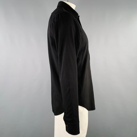 FORME 3’3204322896 Size L Black Wool Long Sleeve Shirt