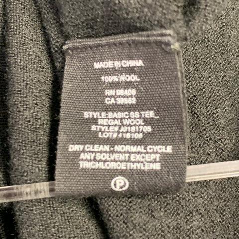 THEORY Size S Black Wool Crew Neck T-shirt