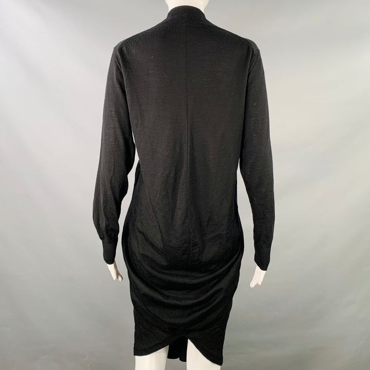 JUNYA WATANABE 2011 Size M Black Wool Long Placket Midi Dress