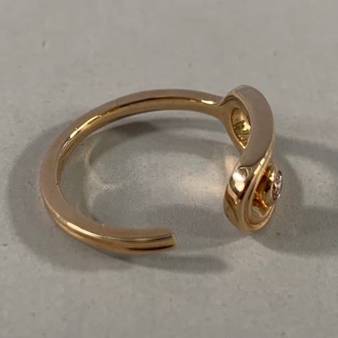 BROKEN ENGLISH Ring Size 6.75 Gold Diamond Ring