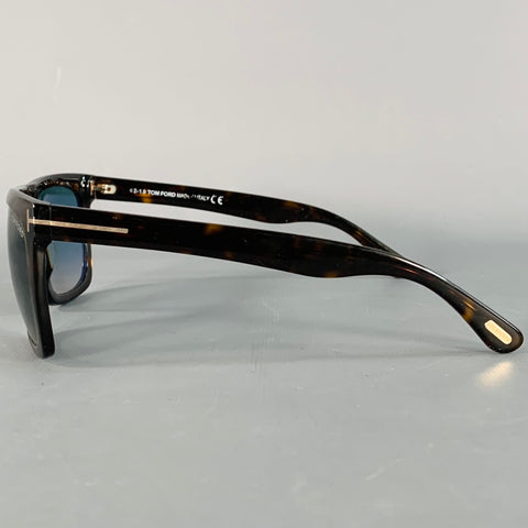 TOM FORD Brown Tortoiseshell Acetate Square Sunglasses