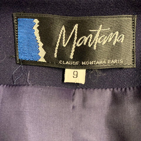 CLAUDE MONTANA Size S Purple Wool Shoulder Pads Jacket