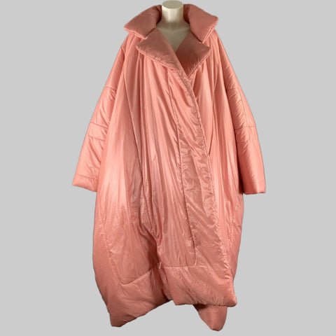 NORMA KAMALI Size S Pink Nylon Quilted Oversized Coat