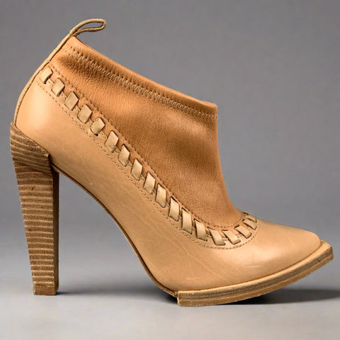 ALEXANDER WANG Size 8 Tan Leather Two Tone Pointed Toe Auguste Boots