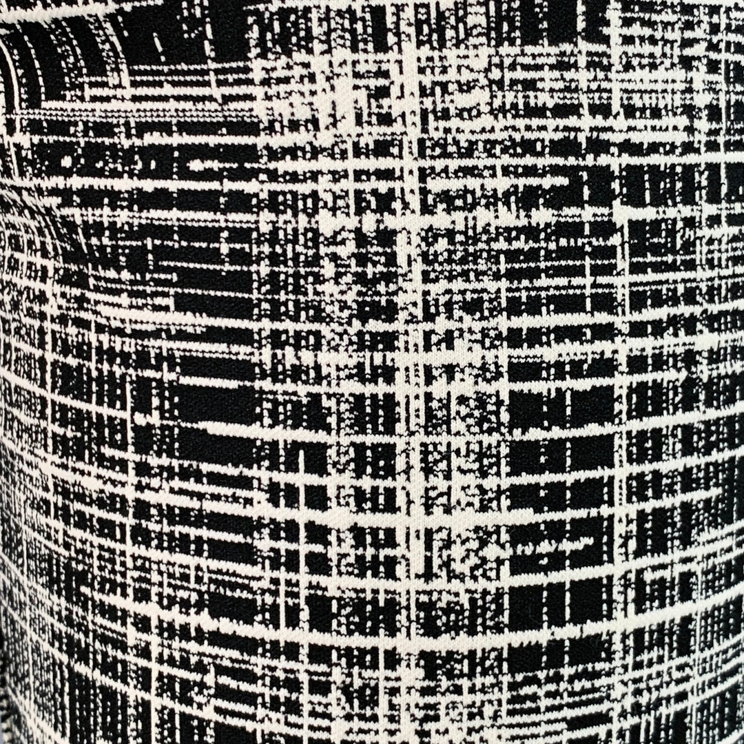 MOSCHINO Size 6 Black White Rayon Crosshatch Five Pocket Skinny Jeans