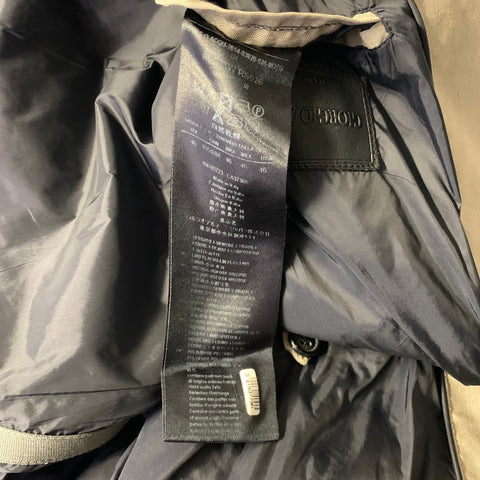 GIORGIO ARMANI Size S Khaki Navy RN 103723 Linen Blend Jacket