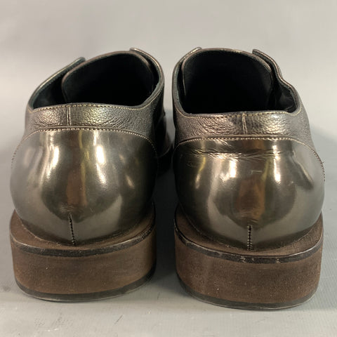 BRUNELLO CUCINELLI Size 10 Silver Leather Beaded Slip On Flats