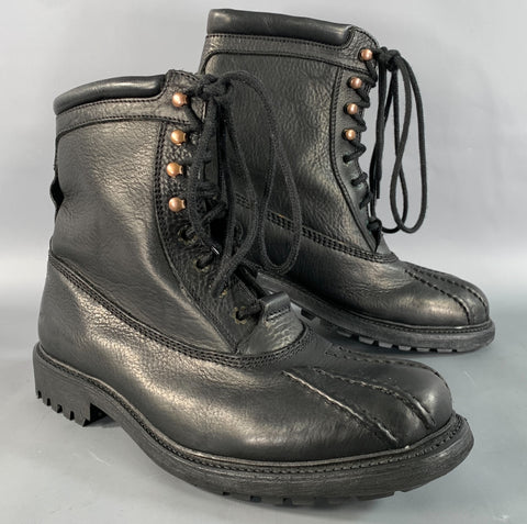 TED BAKER Size 11 Black Solid Leather Comando Sole Boots