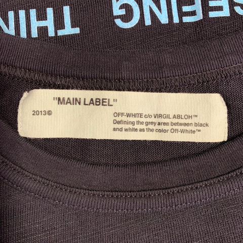 OFF-WHITE 2017 Size XXS Black Multi Color Graphic Cotton Short Sleeve T-shirt