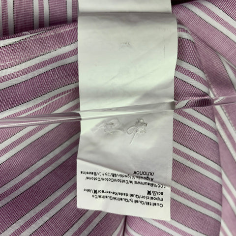 HUGO BOSS Chemise à manches longues en coton rayée violet et blanc taille L