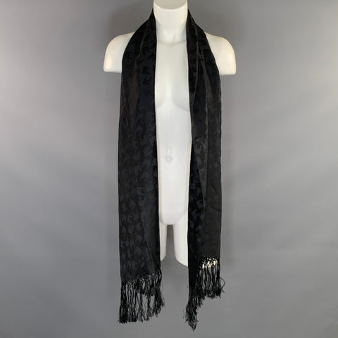 KIESELSTEIN-CORD Black Alligator Silk Scarf