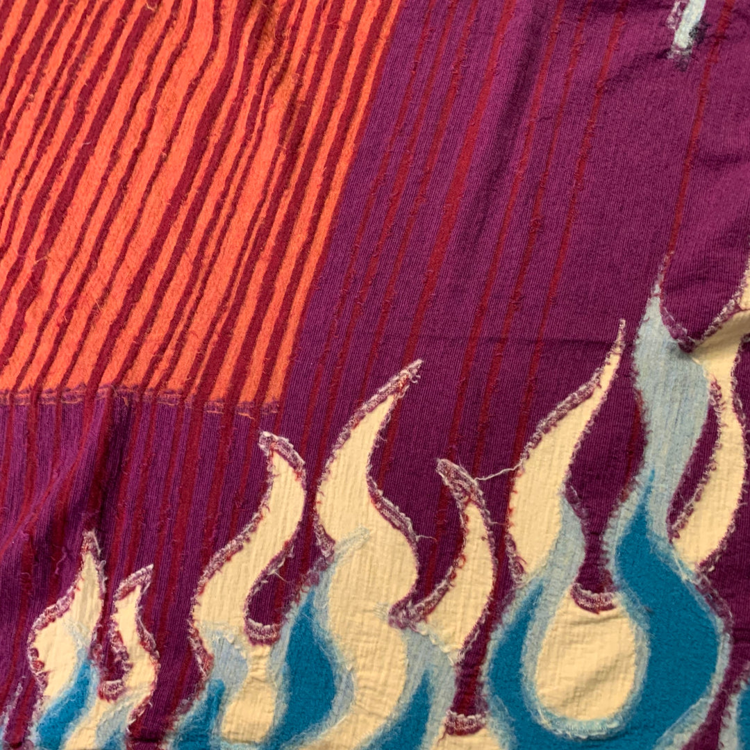 KAPITAL Multi Color Flames Cars Wool Scarf