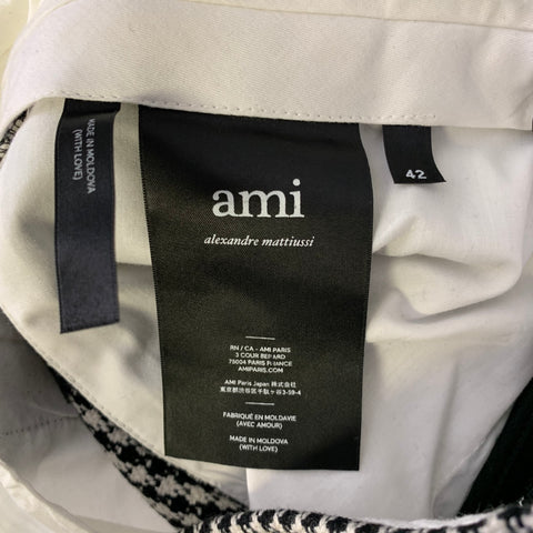 AMI by ALEXANDRE MATTIUSSI Size 34 Black White Houndstooth Casual Pants