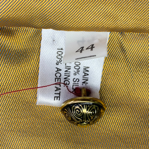 FAVOURBROOK Size 44 Burgundy Gold Embroidered Bees Silk Classic V-Neck Vest