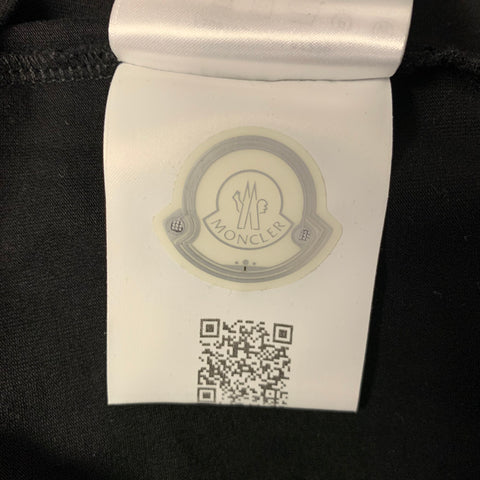 MONCLER Size L Black Cotton Blend V Neck T Shirt