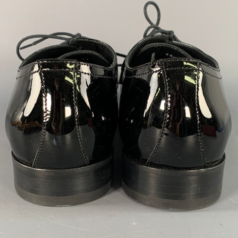 TO BOOT NY Size 12 Black Patent Leather Derby Lace-Up Shoes