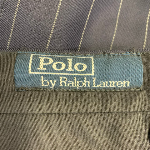 POLO by RALPH LAUREN Size L Regular Navy Grey Pinstripe Virgin Wool Suit