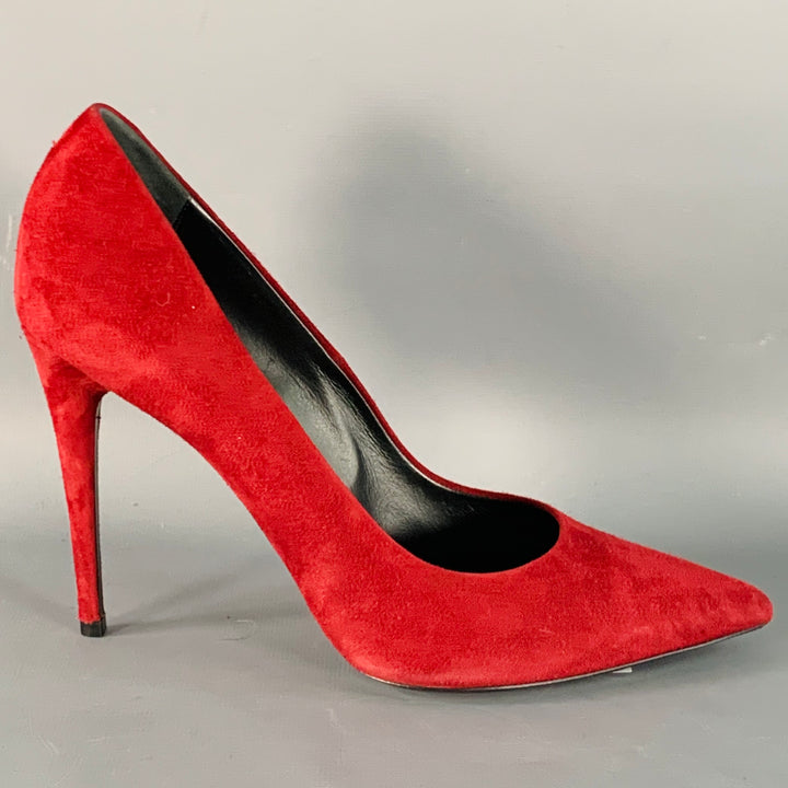 ALEXANDER WANG Size 9 Annika Red Oxblood Suede Pointed Toe Stiletto Pumps