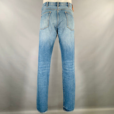 PAUL SMITH Size 36 Blue Distressed Cotton 5 Pocket Jeans