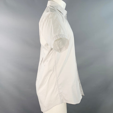 DOLCE & GABBANA GOLD Size M Grey Point Collar Short Sleeve Shirt