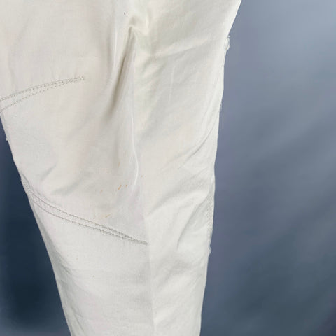 LANVIN Size 32 Ivory Cotton Ankle Zip Flat Front Dress Pants