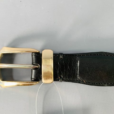 VINTAGE Size 38 Black Woven Leather Belt