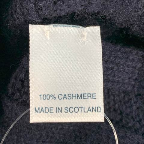PERMANENT STYLE One Size Navy Ribbed Cashmere Beanie