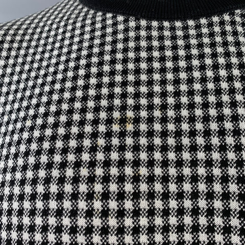 HUGO BOSS Size XL Black White Houndstooth Cotton Crew Neck Pullover
