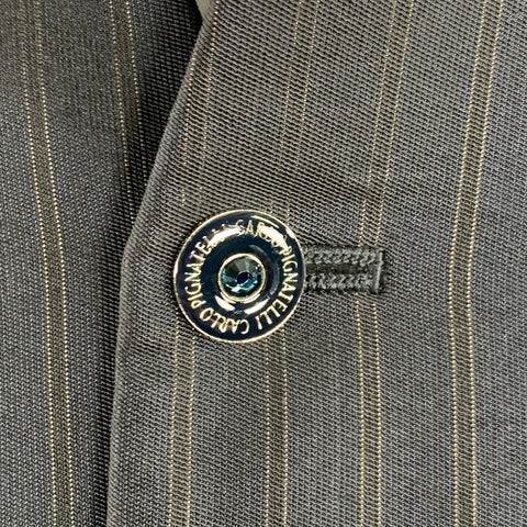 CARLO PIGNATELLI Taille 42 Gilet en acétate et laine à rayures noires et violettes