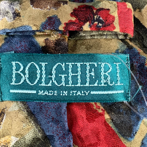 BOLGHERI Multi Color Abstract Watercolor Floral Silk Tie