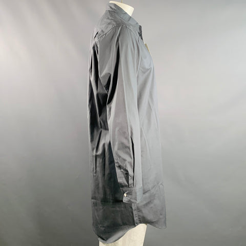 COMME des GARCONS HOMME PLUS Size XL Grey Cotton Longline Long Sleeve Shirt